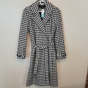 Vero Moda for Stitch Fix double breasted coat houndstooth L black and white NWT